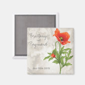  RODE POPPIES Favor Magnet (Voorkant / Achterkant)
