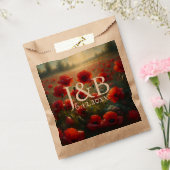 Rode Poppies Floral bruiloft gepersonaliseerd Bedankzakje (Gezegeld)