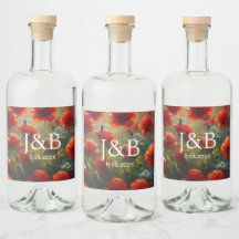 Rode Poppies Floral bruiloft gepersonaliseerd