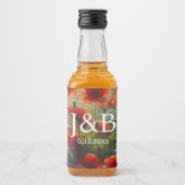 Rode Poppies Floral bruiloft gepersonaliseerd Likeurfles Etiket (Voorkant)