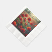 Rode Poppies Floral bruiloft gepersonaliseerd Servet (Hoek)