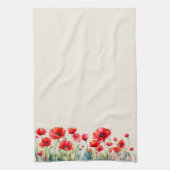 Rode Poppies keukenhanddoek (Verticaal)