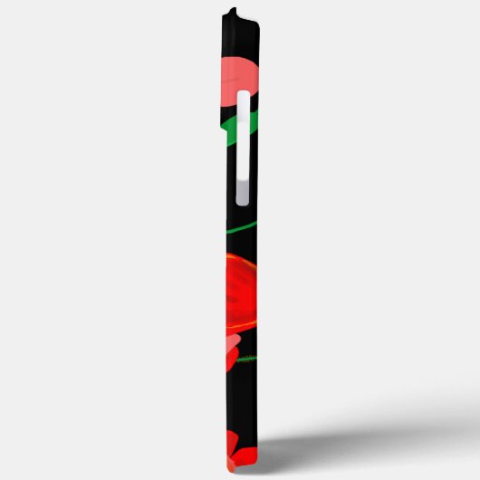Rode poppies op zwarte achtergrondafbeelding Case-Mate iPhone case (Achterkant / Links)