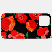 Rode poppies op zwarte achtergrondafbeelding Case-Mate iPhone case (Achterkant (horizontaal))