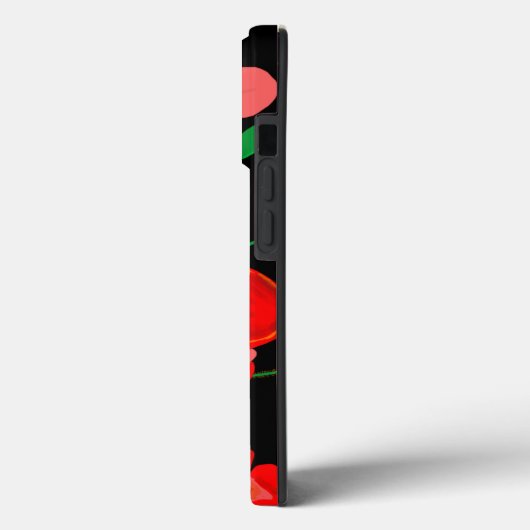 Rode poppies op zwarte achtergrondafbeelding Case-Mate iPhone case (Achterkant / Links)