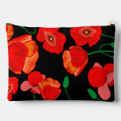 Rode poppies op zwarte achtergrondafbeelding etui (Achterkant)