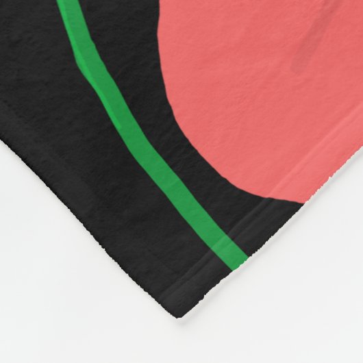 Rode poppies op zwarte achtergrondafbeelding fleece deken (Hoek)