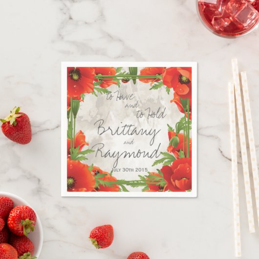  RODE POPPIES PAPIER NAPKINS SERVET (Insitu)