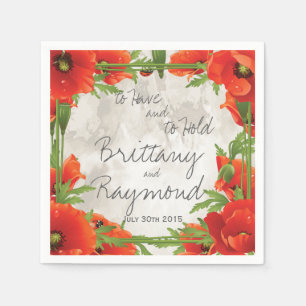 RODE POPPIES PAPIER NAPKINS SERVET