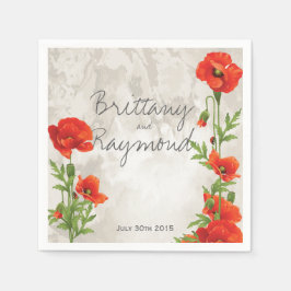  RODE POPPIES PAPIER NAPKINS SERVETTEN