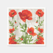  RODE POPPIES PAPIER NAPKINS SERVETTEN (Voorkant)
