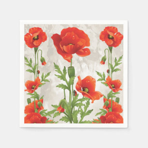 RODE POPPIES PAPIER NAPKINS SERVETTEN