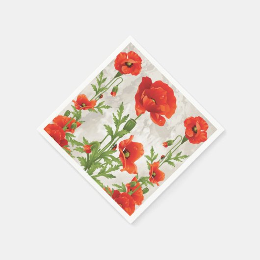  RODE POPPIES PAPIER NAPKINS SERVETTEN (Hoek)