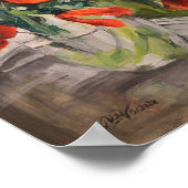 Rode poppies per raam poster (Hoek)