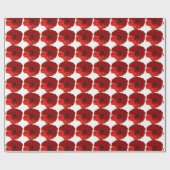 RODE POPPIES POPPY FLORAL WRAPPING PAPIER (Vlak)