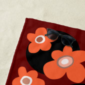 Rode poppies strandhanddoek strandlaken (In situ)