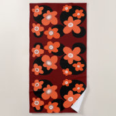 Rode poppies strandhanddoek strandlaken (Voorkant)