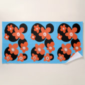 Rode poppies strandhanddoek strandlaken (Voorkant)