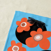 Rode poppies strandhanddoek strandlaken (In situ)