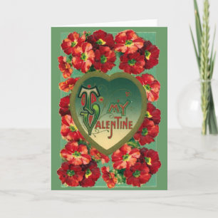 Rode Poppies Valentijn Kaart