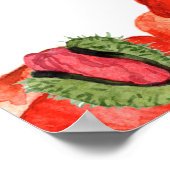 Rode poppies waterverf aangepast trouwbord poster (Hoek)