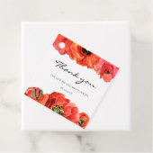 Rode poppies waterverf bruiloft bedankjes labels (In situ)