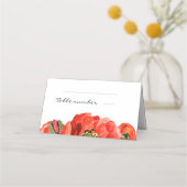 Rode poppies waterverf bruiloft plaatskaartje (Voorkant)