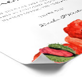 Rode poppies waterverf Gebrekte bruiloft Poster (Hoek)