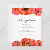 Rode poppies waterverf trouwkaart kaart (Voorkant)