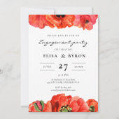 Rode poppies waterverf verlofpartij kaart (Voorkant)