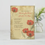  Rode Poppies Wedding Invitaties Kaart (Staand voorkant)