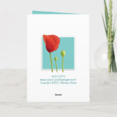 Rode Poppy blauwgroen Moederdag Kaart (Achterkant)