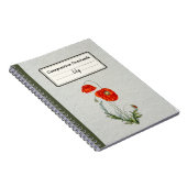 Rode Poppy Bloem Gepersonaliseerde Compositie Notitieboek (Rechterzijde)