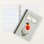 Rode Poppy Bloem Gepersonaliseerde Compositie Notitieboek (Binnen)