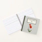 Rode Poppy Bloem Gepersonaliseerde Compositie Notitieboek (Binnen)