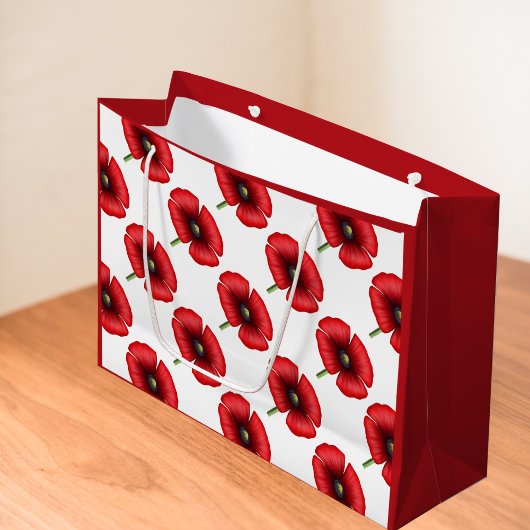 Rode Poppy Bloem Patroon Grote Gift Bag Groot Cadeauzakje
