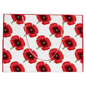 Rode Poppy Bloem Patroon Grote Gift Bag Groot Cadeauzakje (Achterkant)