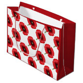 Rode Poppy Bloem Patroon Grote Gift Bag Groot Cadeauzakje (Voorkant Gekanteld)