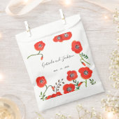 Rode Poppy Bloemen bruiloft Bedankzakje (Geknipt)