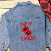Rode Poppy Bloemen Gepersonaliseerde Denim Jas Jacket