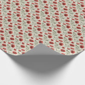 Rode Poppy Bloemen Gift Wrap Papier Verpakking Blo (Hoek)