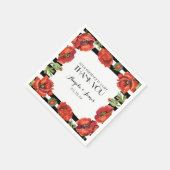 Rode Poppy Bloemen Met Zwarte Strepen Trouwen Servetten (Hoek)