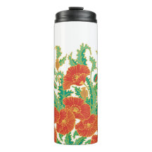 Rode Poppy  Bloemen Thermische Tumbler