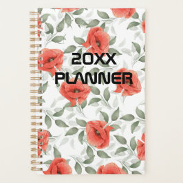 Rode Poppy Bloemen Wekelijks & Maandelijks Planner