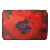 Rode Poppy Donkere Achtergrond & Bokeh Effect Badmat (Voorkant)
