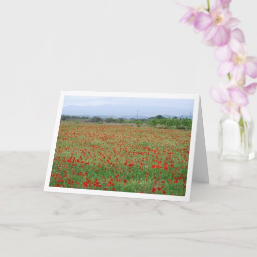 Rode Poppy Field Kaart (Orchidee)