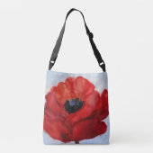 Rode Poppy Flower Cross Body Bag Crossbody Tas (Achterkant)