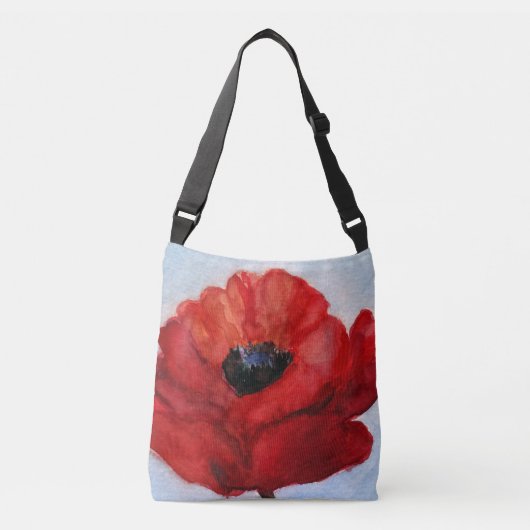Rode Poppy Flower Cross Body Bag Crossbody Tas (Voorkant)