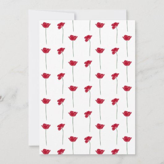 Rode Poppy Flower Gepersonaliseerde Partij Kaart (Achterkant)
