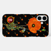RODE POPPY IN BLACK RUBY GEMSTONE MONOGRAM Case-Mate iPhone CASE (Achterkant (horizontaal))